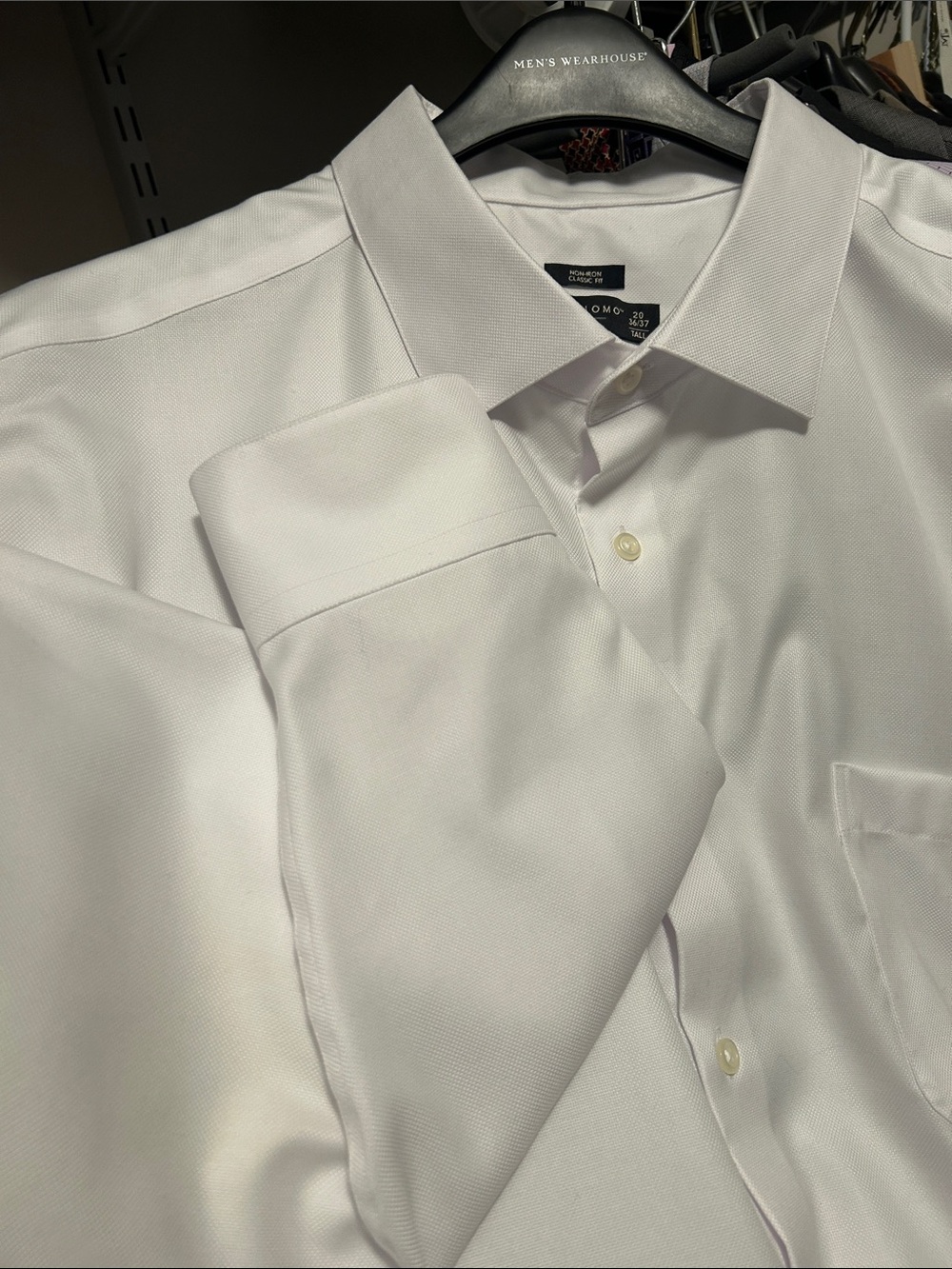 New Pronto Uomo White Classic Fit Tall   Dress Shirt 20  36/37